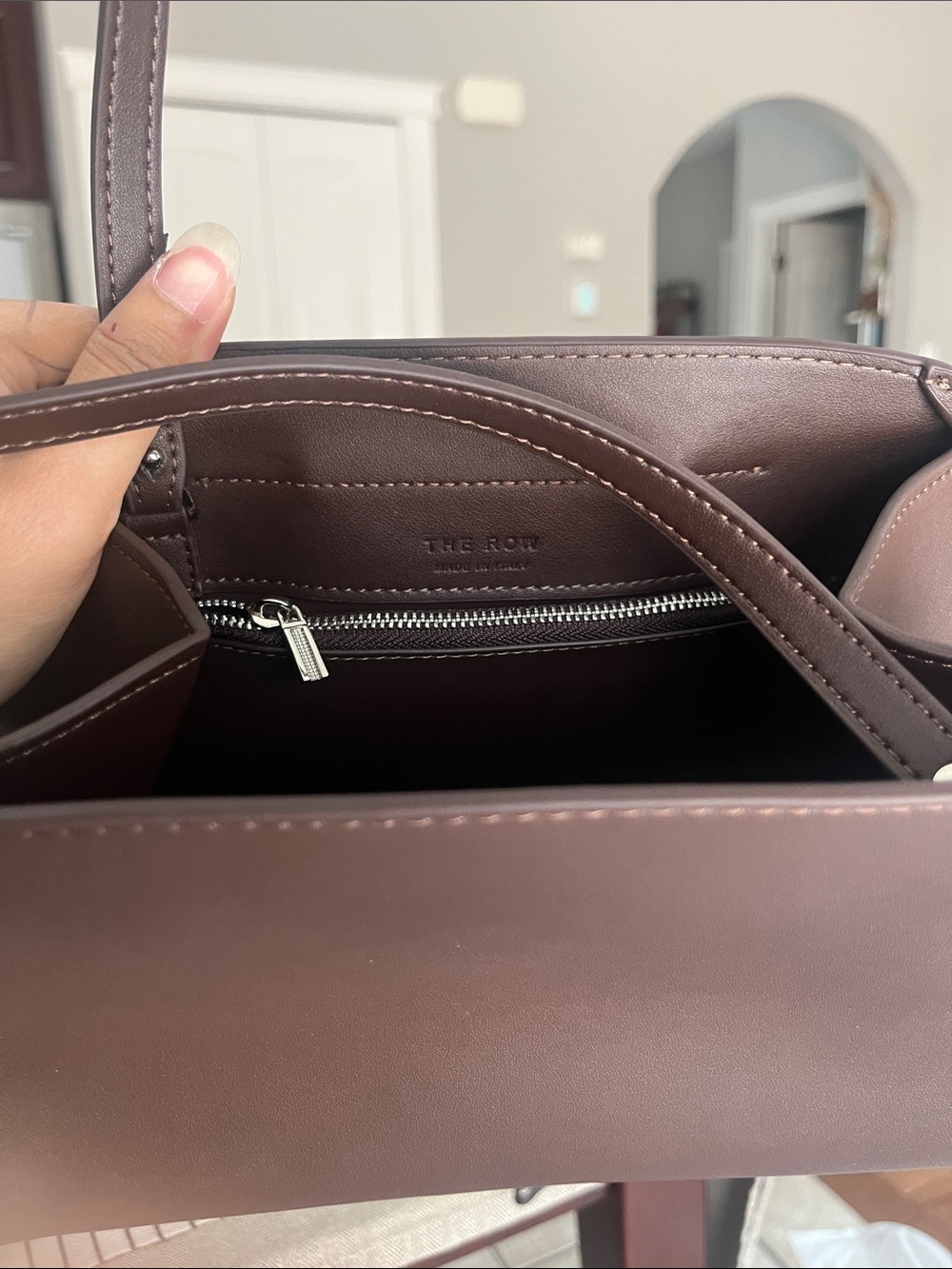 The Row Peggy Brown Leather Clutch - Inspired - Picture 9 of 13